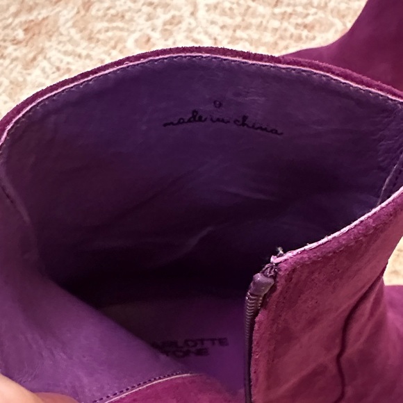 Charlotte Stone Purple Suede Ankle Platform Boots (Paz style) - Picture 5 of 7
